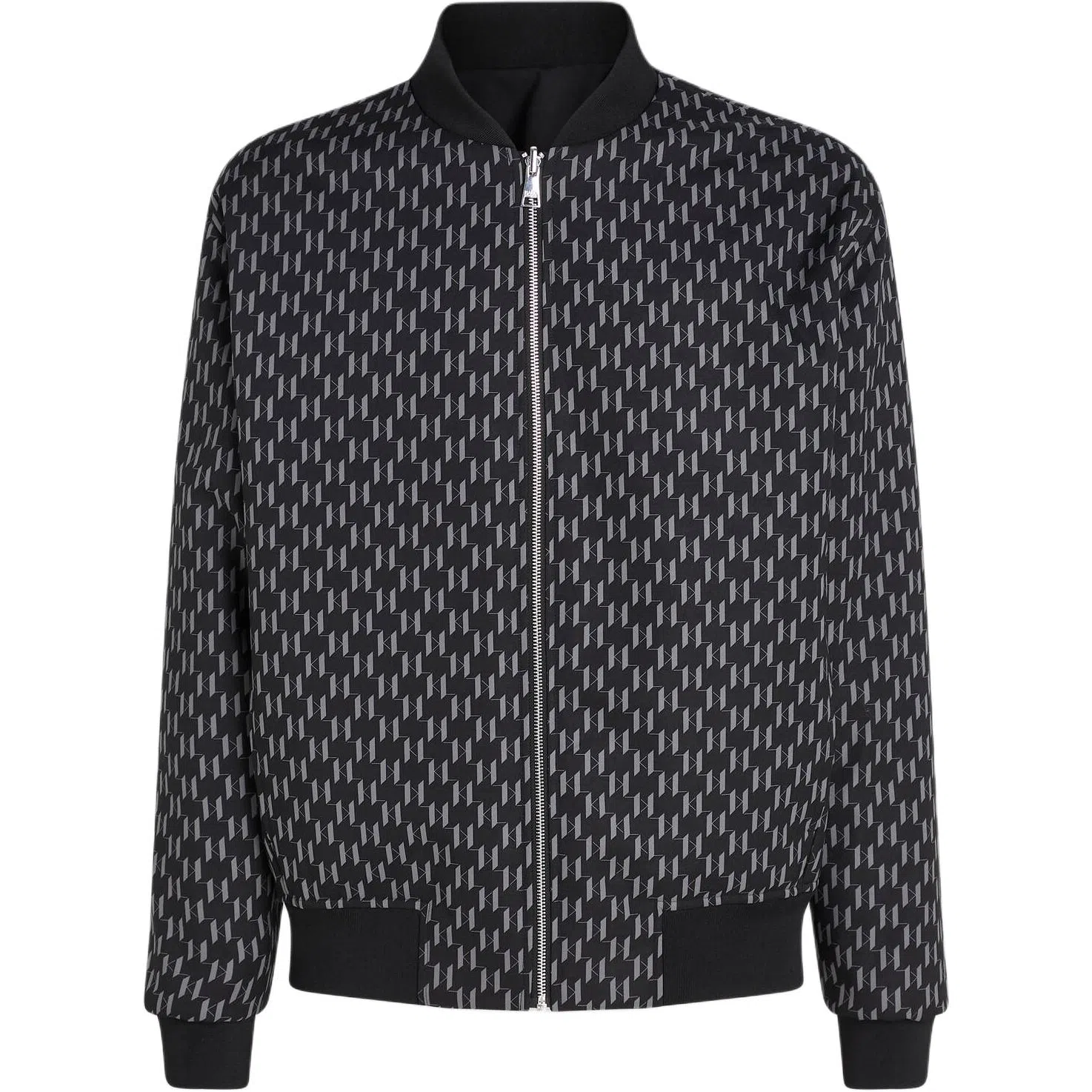 KARL LAGERFELD FW24 Reversible Baseball Collar Jacket Black