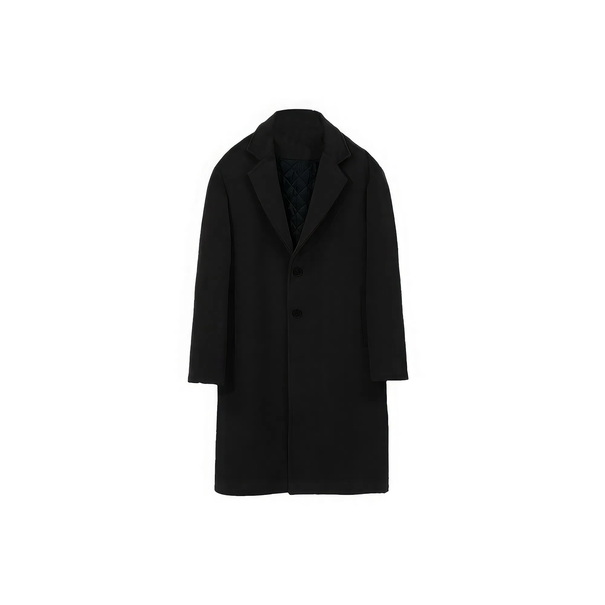 我是大卫 毛呢中长款加厚保暖韩系休闲大衣 男女同款 黑色