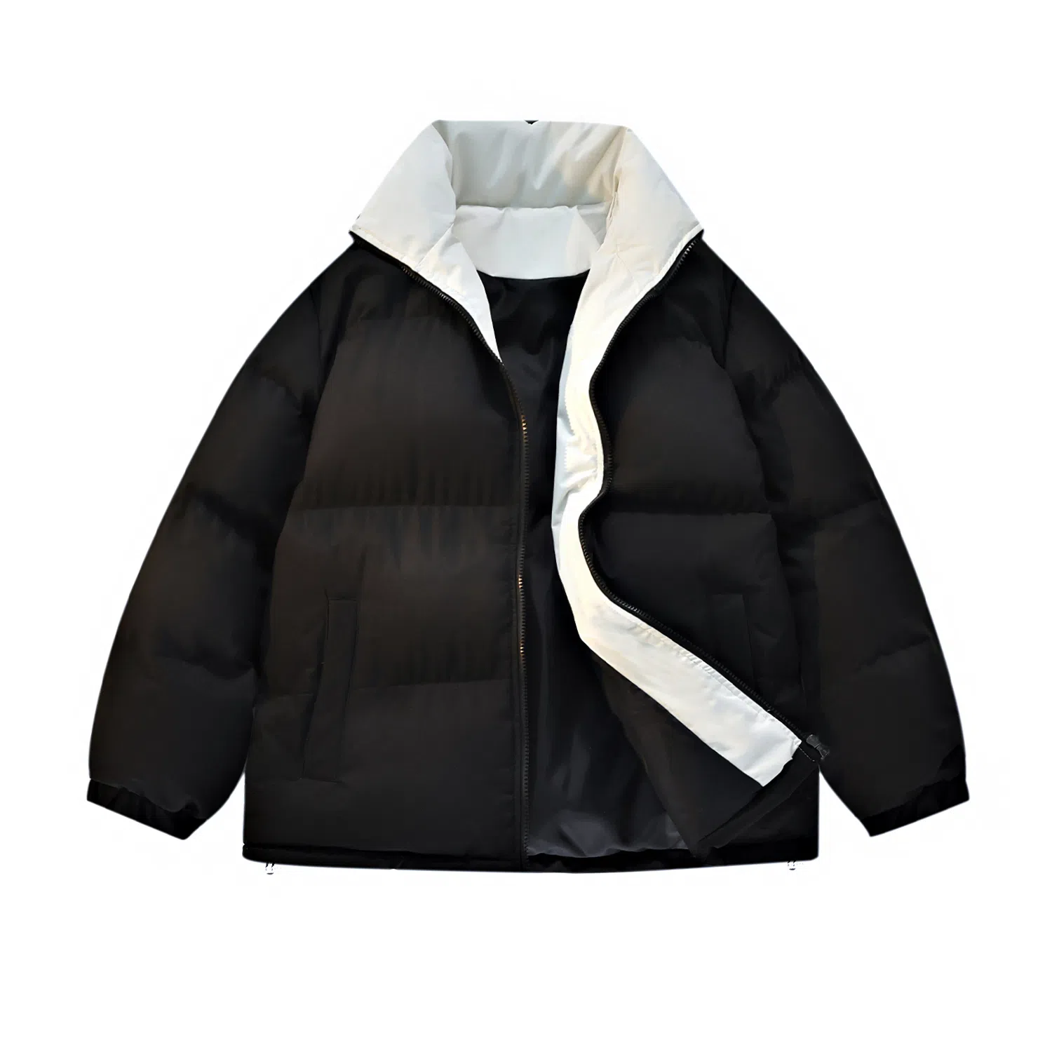 鸭鸭 新国标高蓬松时尚基础户外拼接撞色简约防风加厚保暖抗寒舒适宽松立领柔软防钻绒透气羽绒服 男女同款