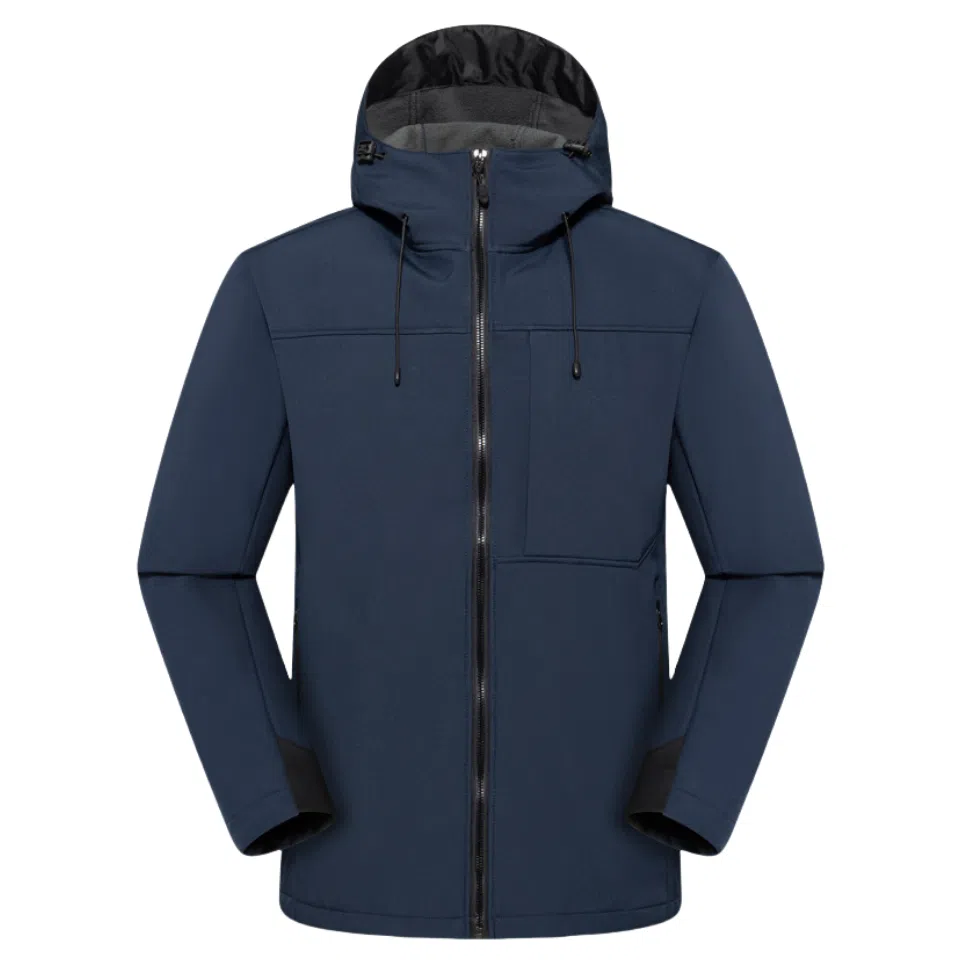 浪莎  户外纯色连帽宽松拉链舒适  防风透气耐磨冲锋衣 男女同款