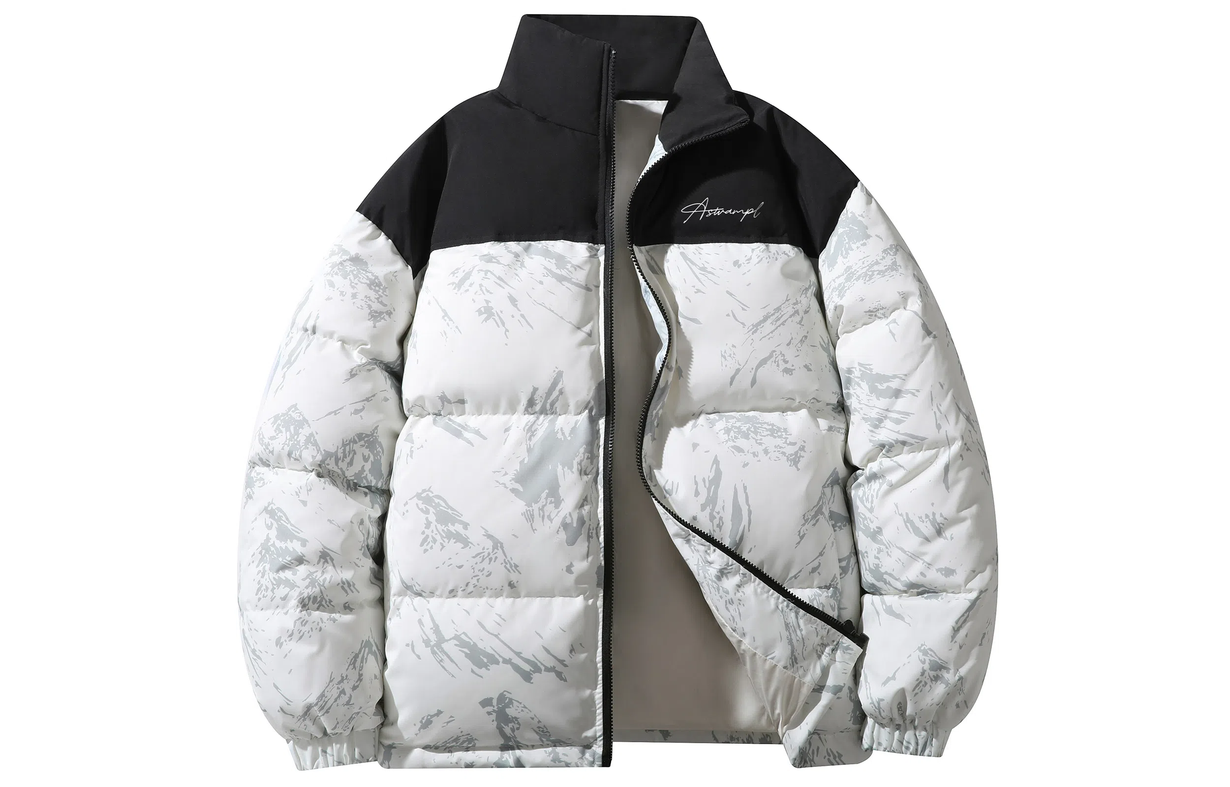 SWAMP AREA Letter Down Jacket White