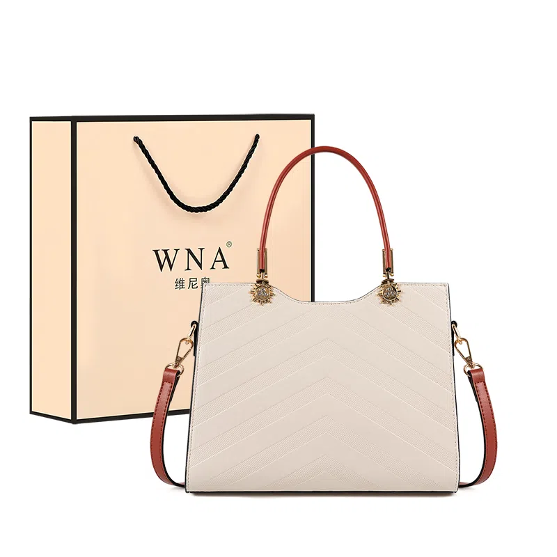 维尼奥 品牌高级感大气优雅通勤包百搭实用妈妈包简约时尚气质高颜值托特包 合成革 手提包单肩斜挎 女款 米白色