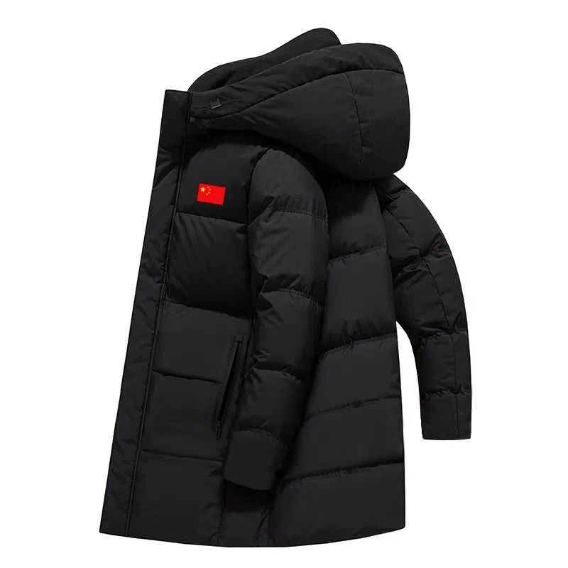 LiNing Mid-Length Hooded Down Jacket Black