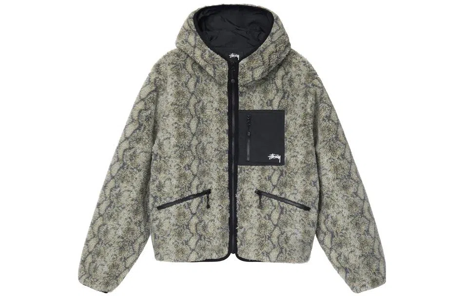 Stussy FW22 Snake Jacquard Sherpa Jacket