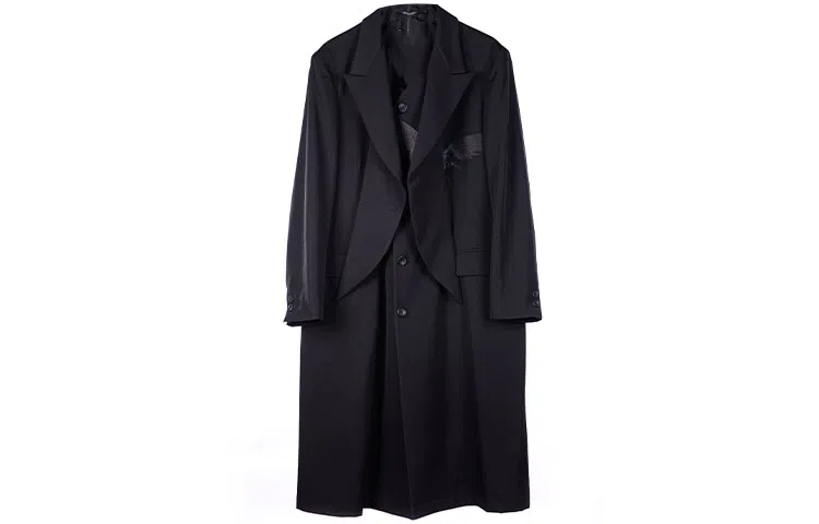 Yohji Yamamoto Black Double-Layer Coat