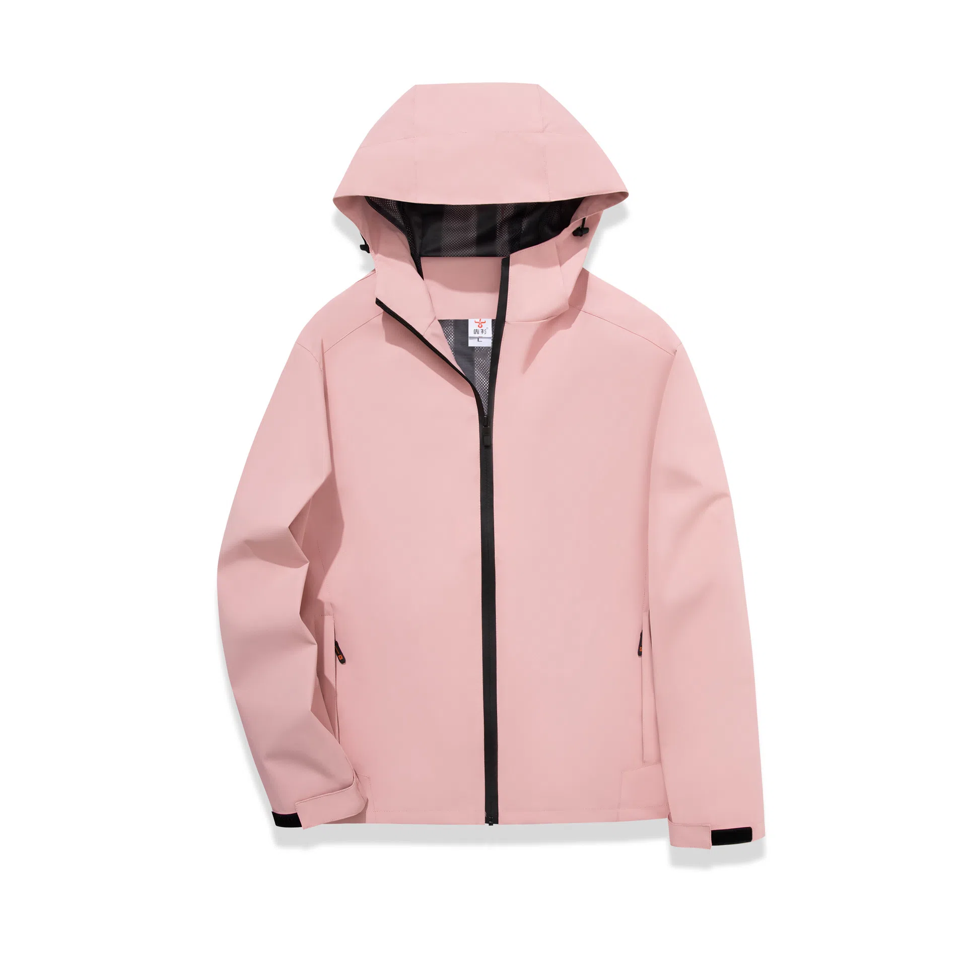 浪莎  纯色连帽户外登山休闲拉链  防水防风冲锋衣 男女同款