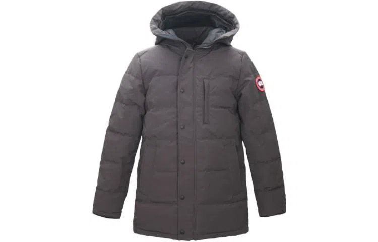 Canada Goose FW22 Logo Hooded Down Jacket Grey