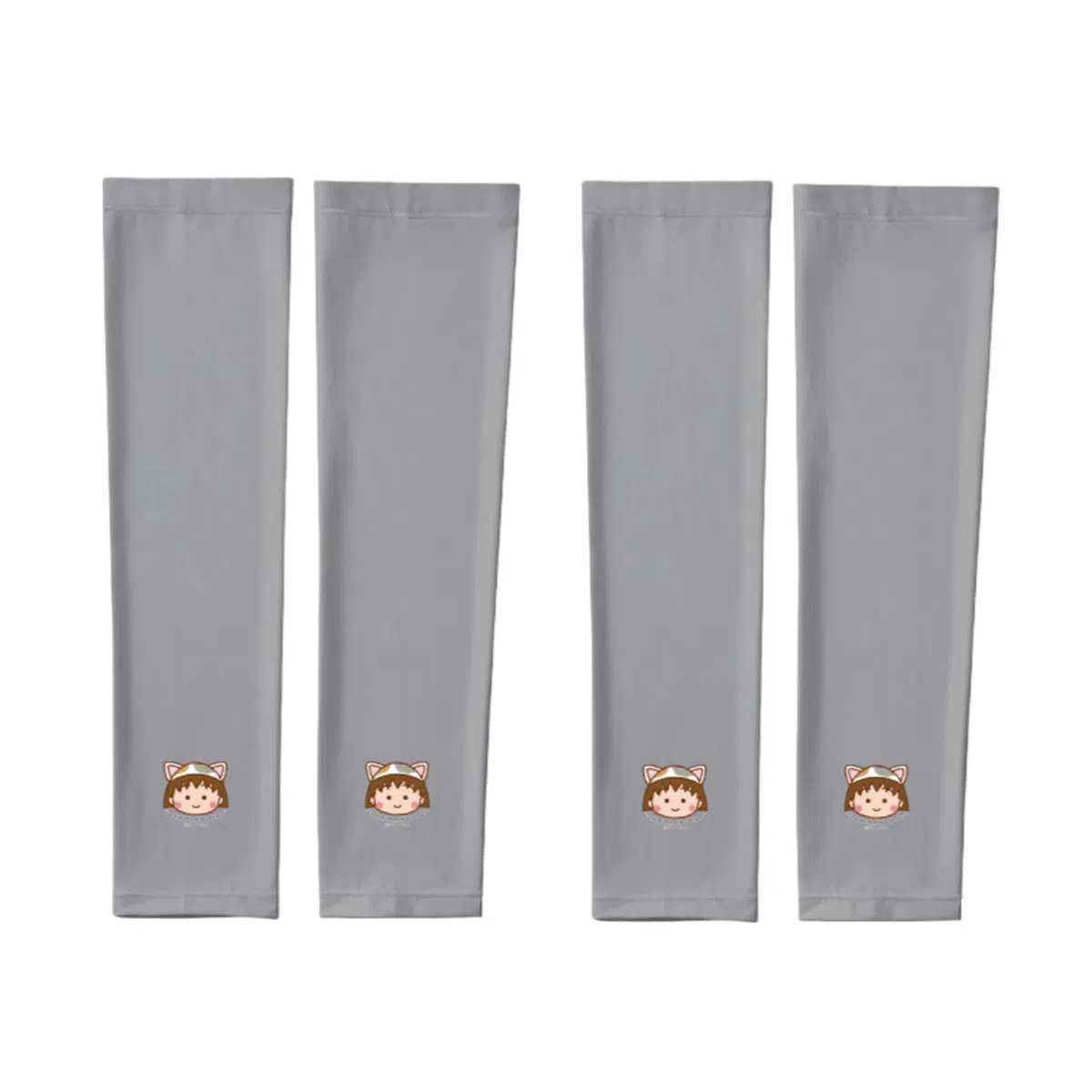 冠辉 夏季儿童青少年冰丝户外透气防紫外线袖套高端樱桃小丸子轻薄透气舒适防紫外线防冰袖可爱卡通 锦纶 防晒袖 男女同款情侣款