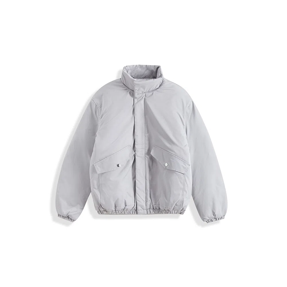 我是大卫 日系简约纯色立领保暖加厚休闲棉服 男女同款