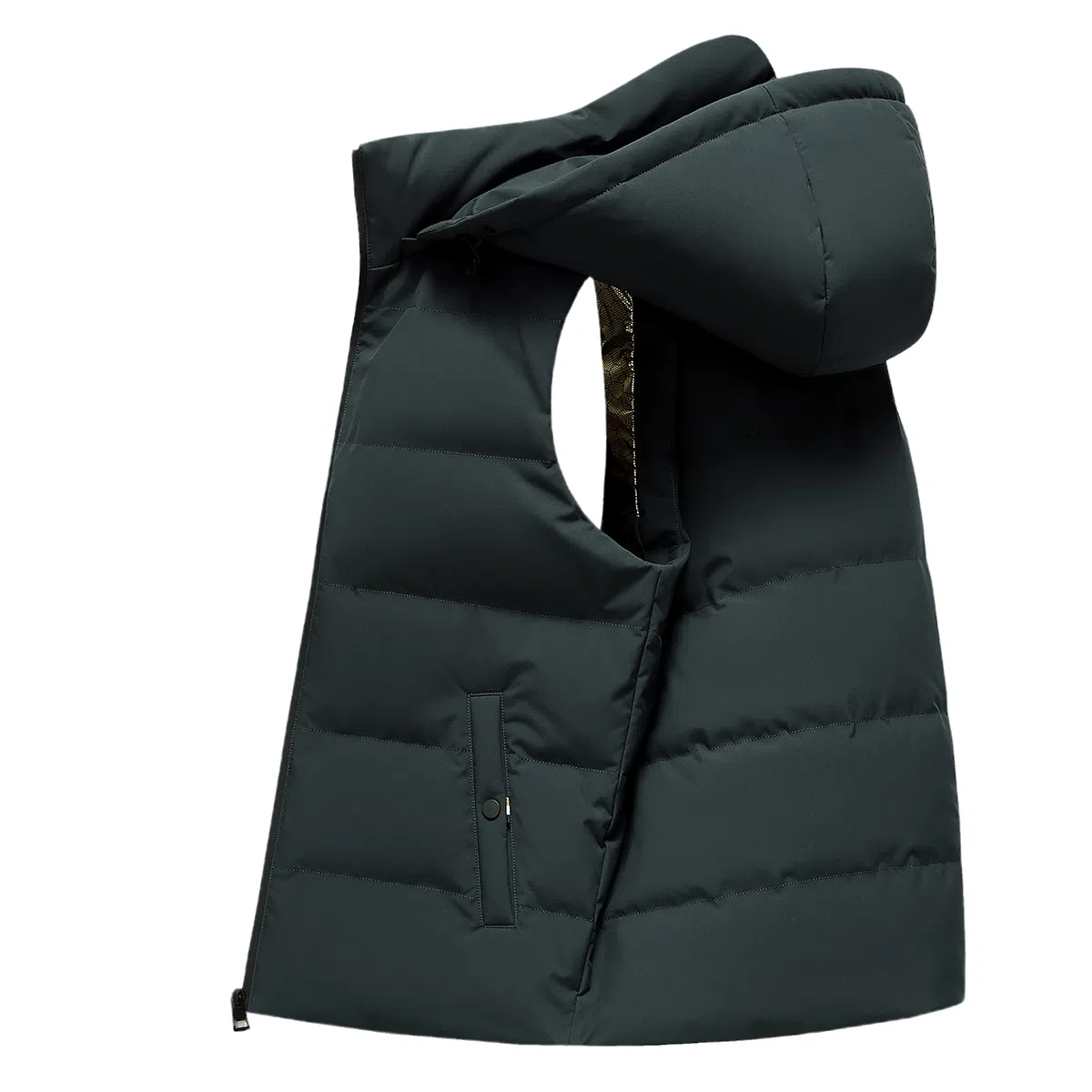 鸭鸭 纯色可拆卸帽休闲羽绒马甲 男款 大红色