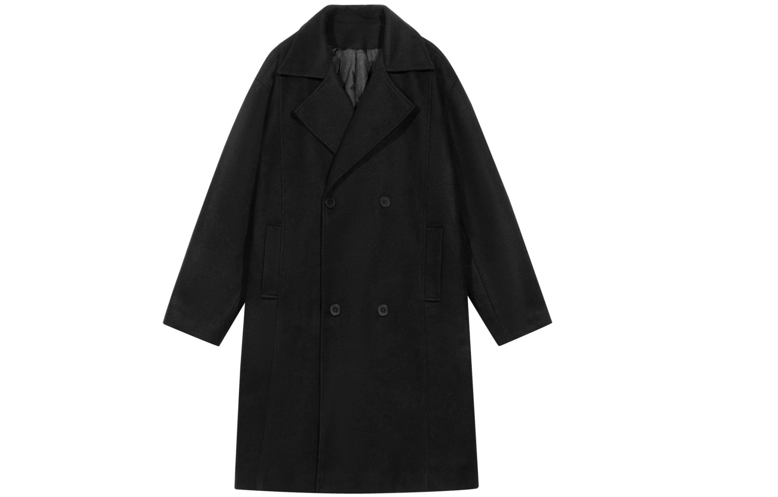 Kawasaki Black Wool Coat