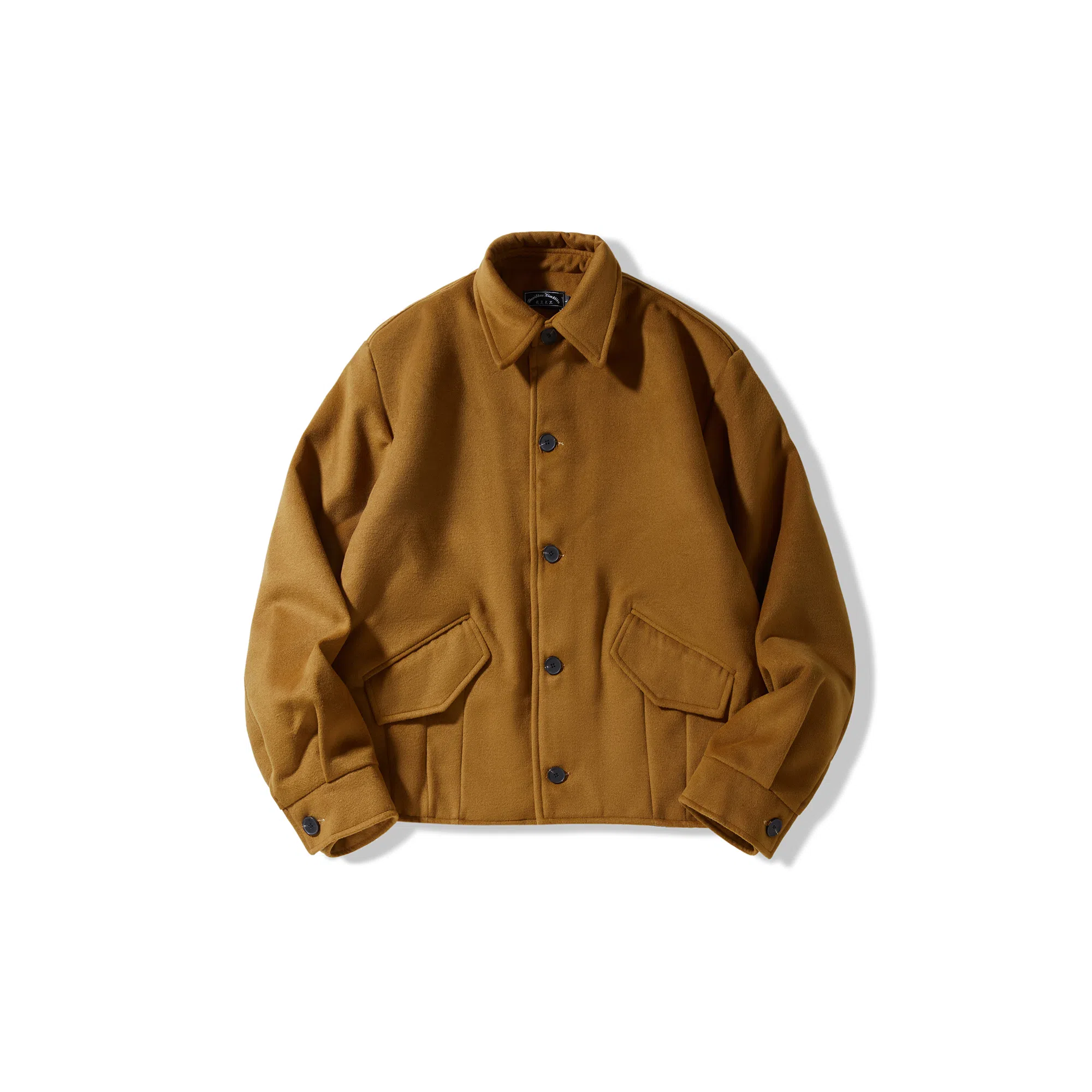 我是大卫 韩系宽松日系毛呢加厚落肩单排扣夹克 男款