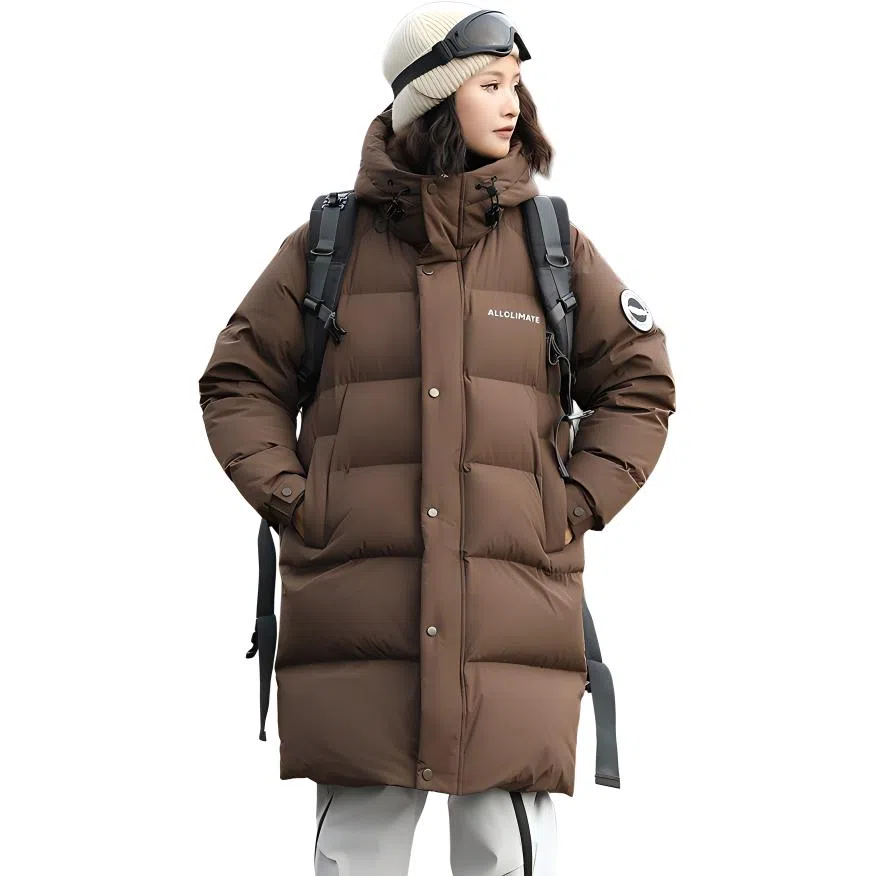 鸭鸭 中长款连帽时尚百搭保暖长袖羽绒服 男款