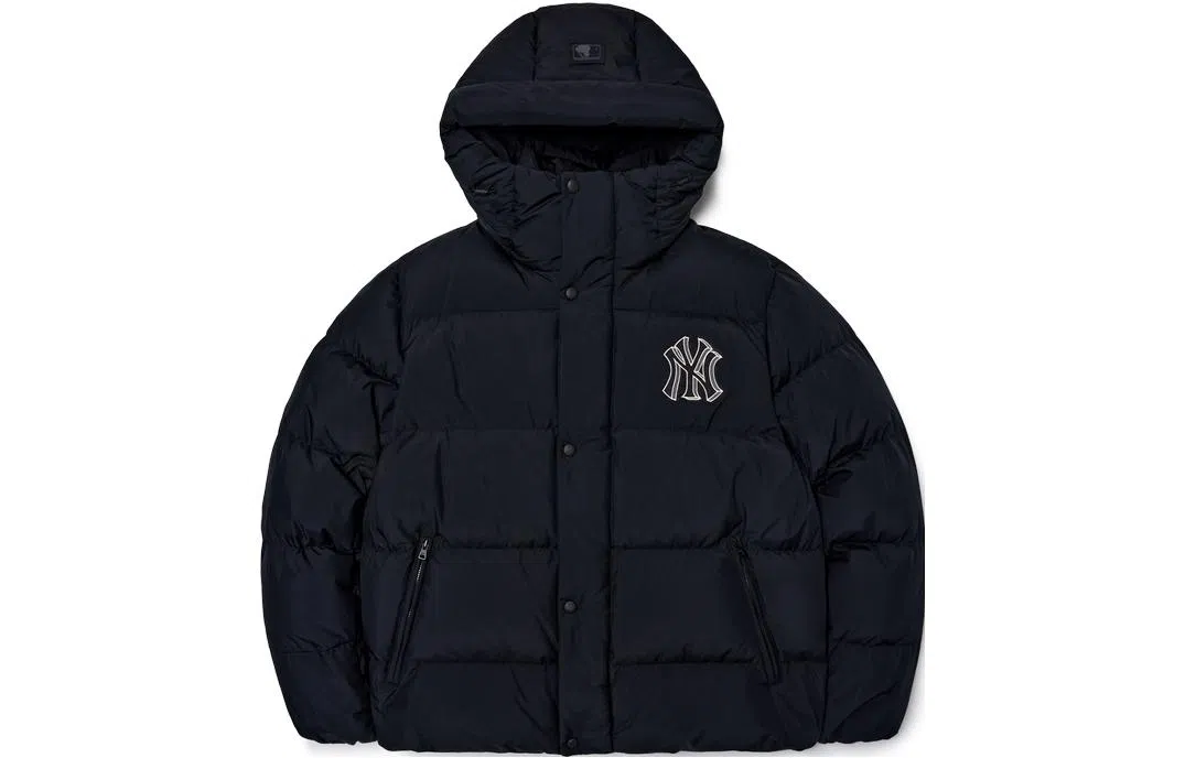 MLB NY Yankees Hooded Puffer Jacket Black
