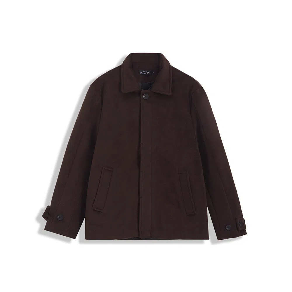 Wo Shi Da Wei Retro Wool Coat Deep Brown