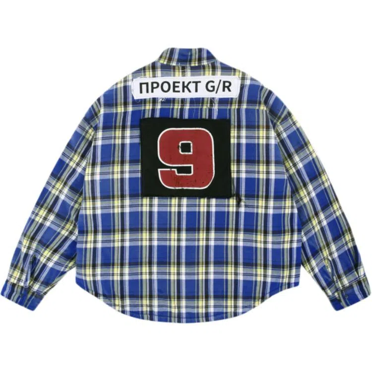 GRAILZ PROJECT G/R FW24 Plaid Pocket Shirt Jacket Blue