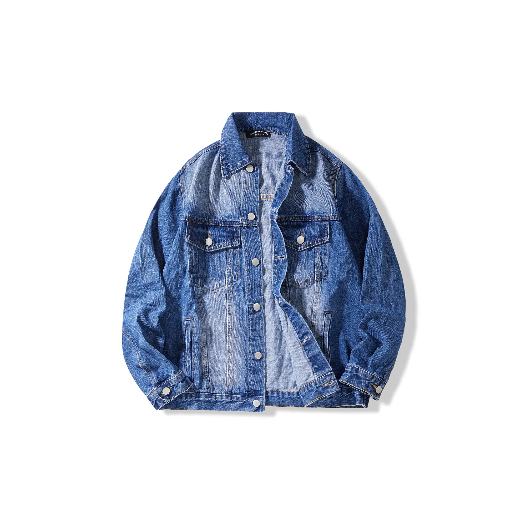 我是大卫 美式复古工装水洗色单排扣口袋设计休闲外套夹克 男女同款