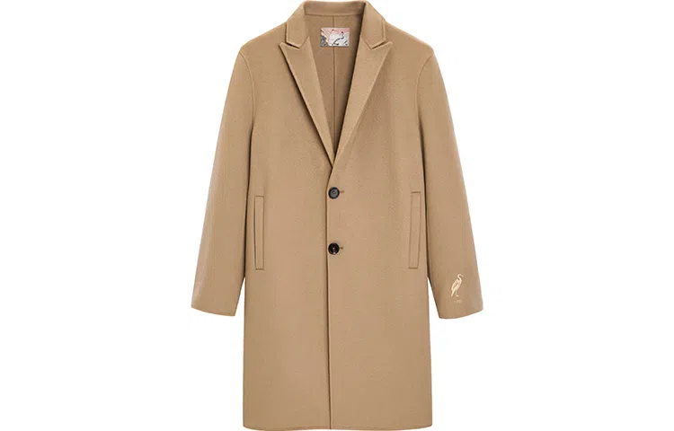 PEACEBIRD MEN Embroidered Double-Sided Long Coat