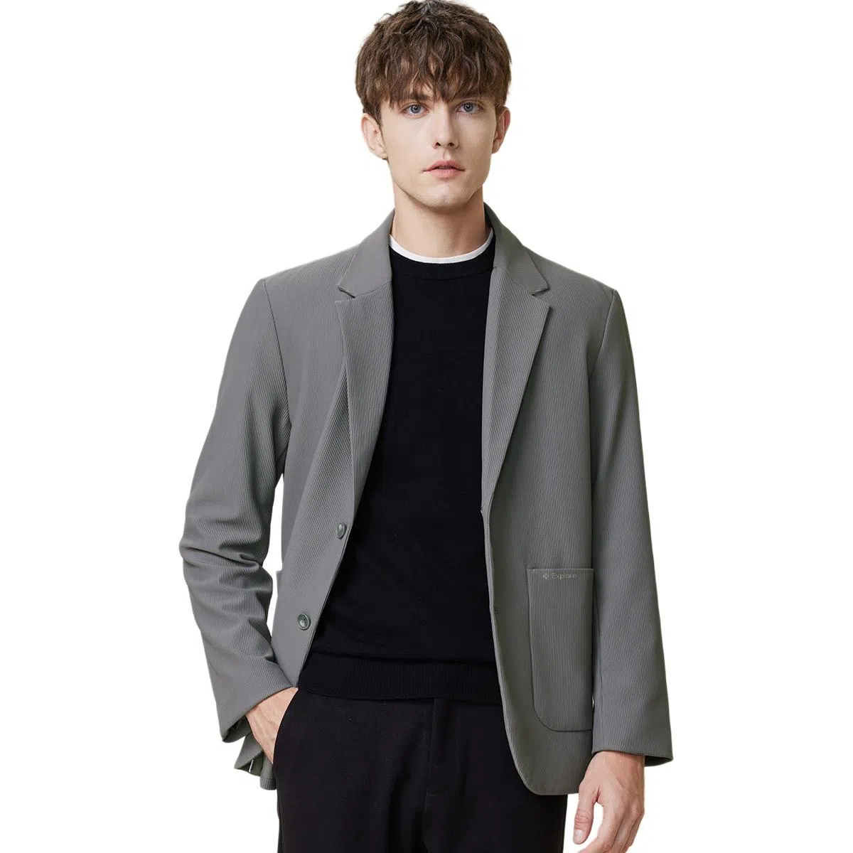 红豆 条纹提花易打理休闲西装 男款