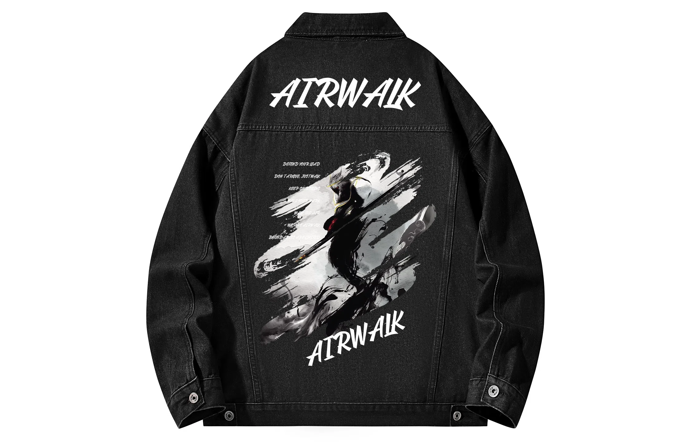 Airwalk Retro Dark Wukong Print Denim Jacket