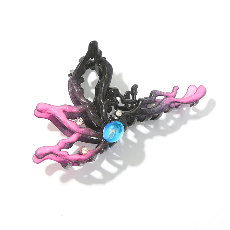 如花梦 渐变色蝴蝶大号后脑勺鲨鱼盘发高级感 合金 发夹 女款