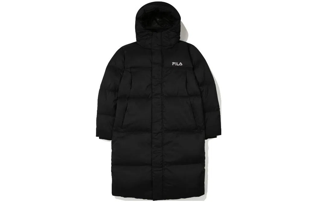 FILA Logo Print Down Jacket Black