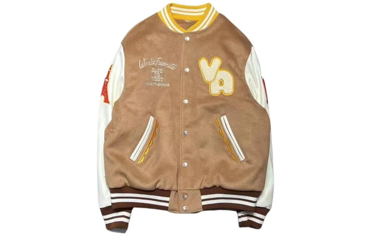 Vandy The Pink Brown Baseball Jacket