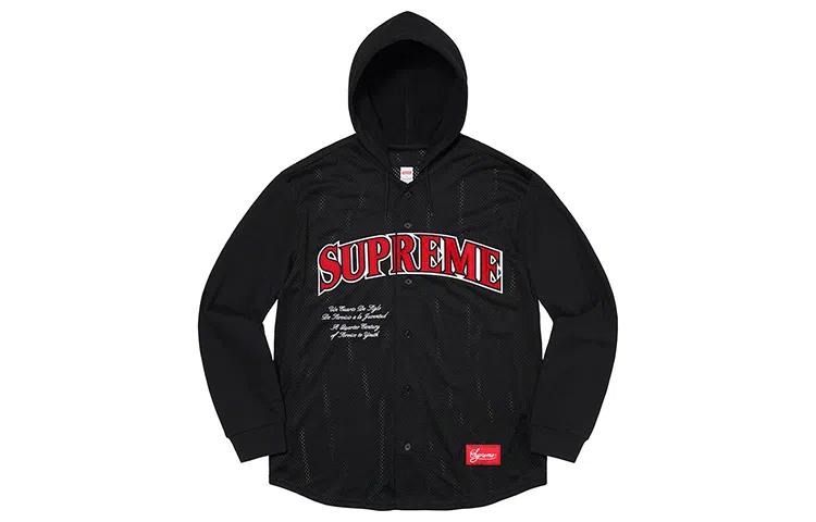 Supreme SS20 Week 4 Mesh Hooded LS Baseball Jersey
