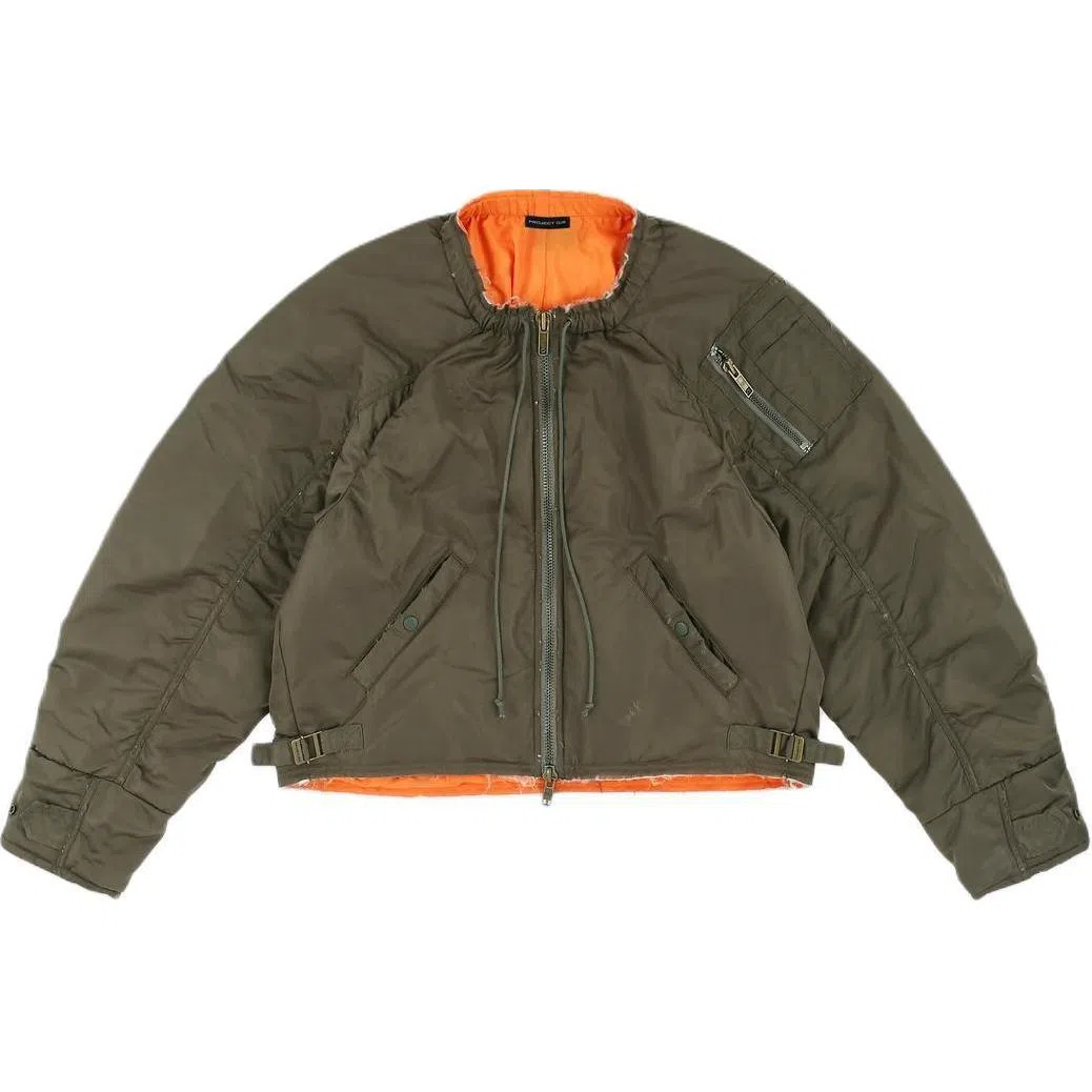 GRAILZ PROJECT G/R FW24 Vintage Zip Pilot Jacket Khaki Green