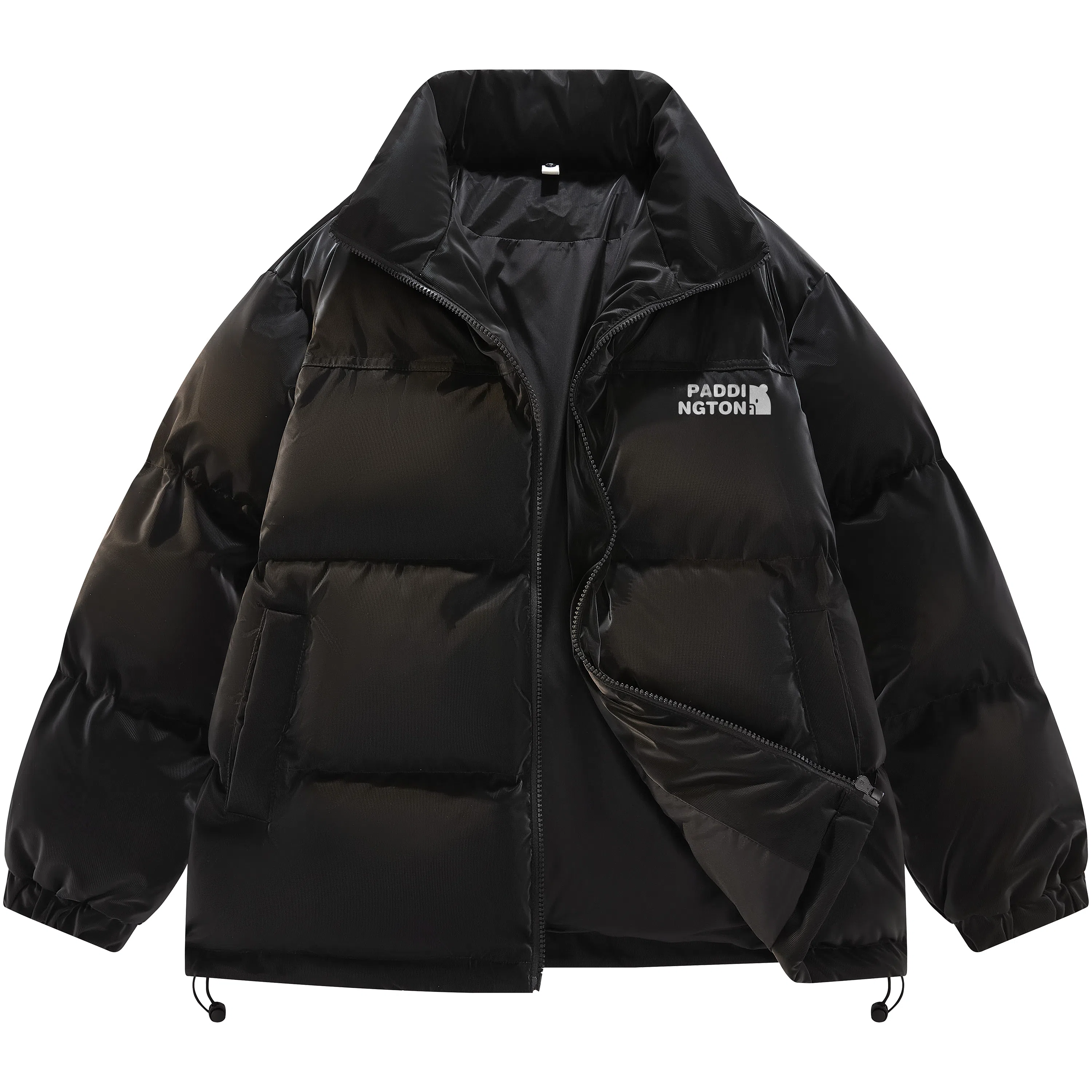 帕丁顿熊 基础简约反光小熊印花纯色宽松休闲面包服防风外套防寒保暖加厚鹅绒羽绒服 男女同款