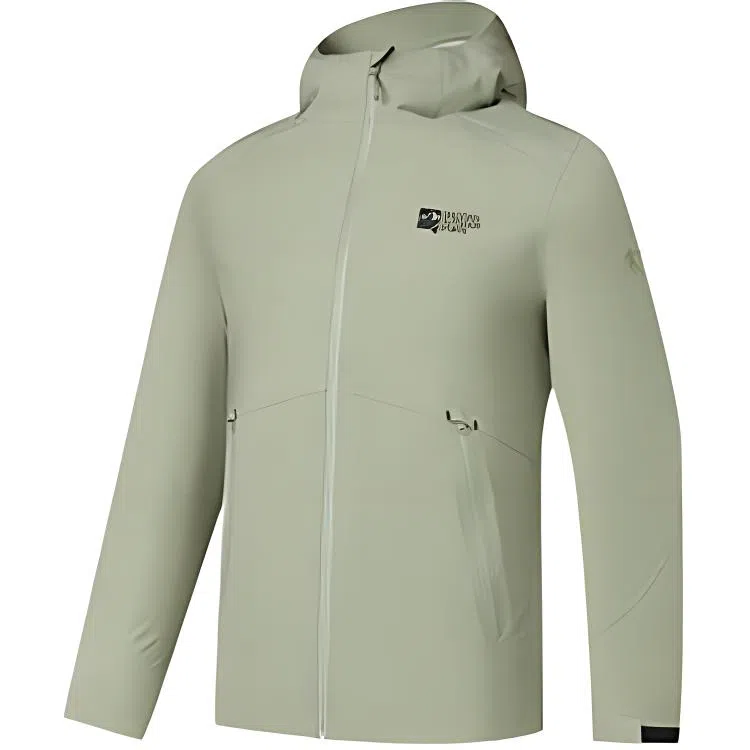 乔丹  运动生活系列 纯色连帽拉链舒适  防水防风耐磨冲锋衣 男款 鳄梨绿