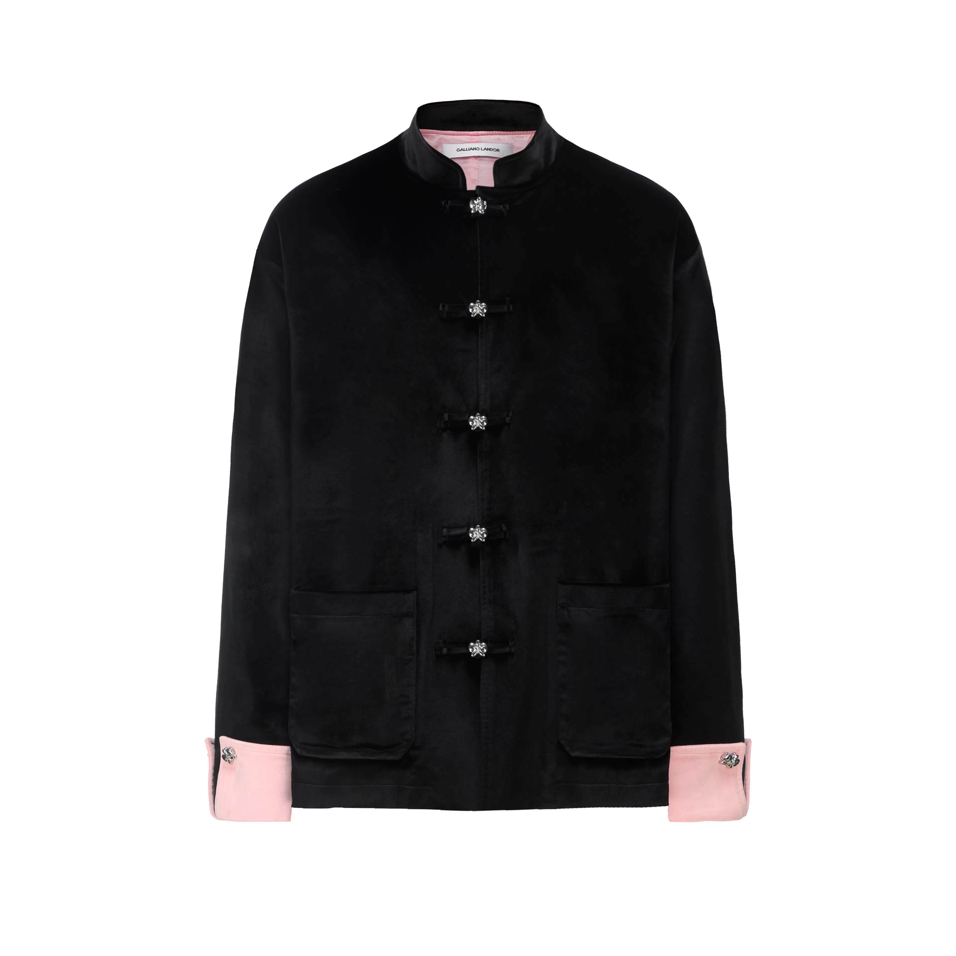 Galliano Landor Velvet Jacket Black Pink