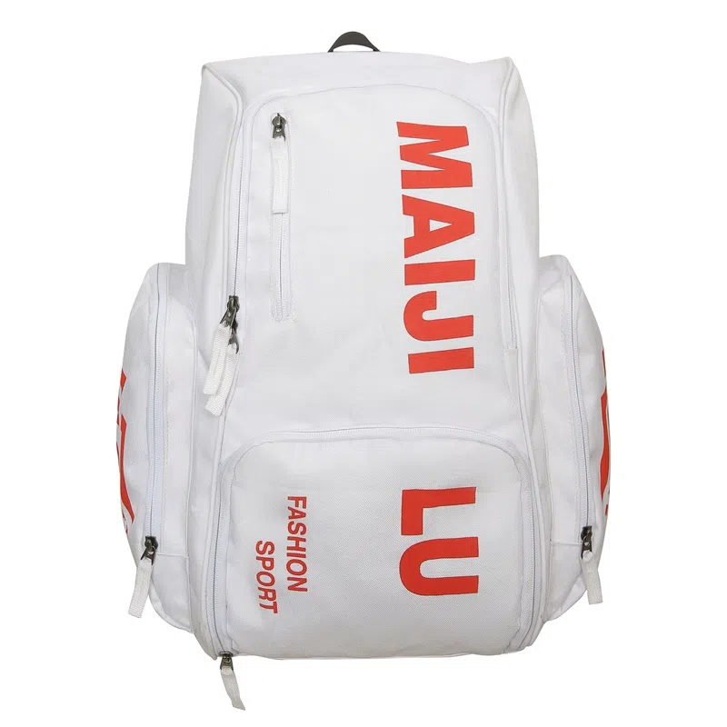 普乐威 大容量简约短途旅行工装风字母印花休闲百搭书包大学生高中生 牛津布 双肩包 男女同款情侣款 白色/黑色/桔色/绿色/蓝色