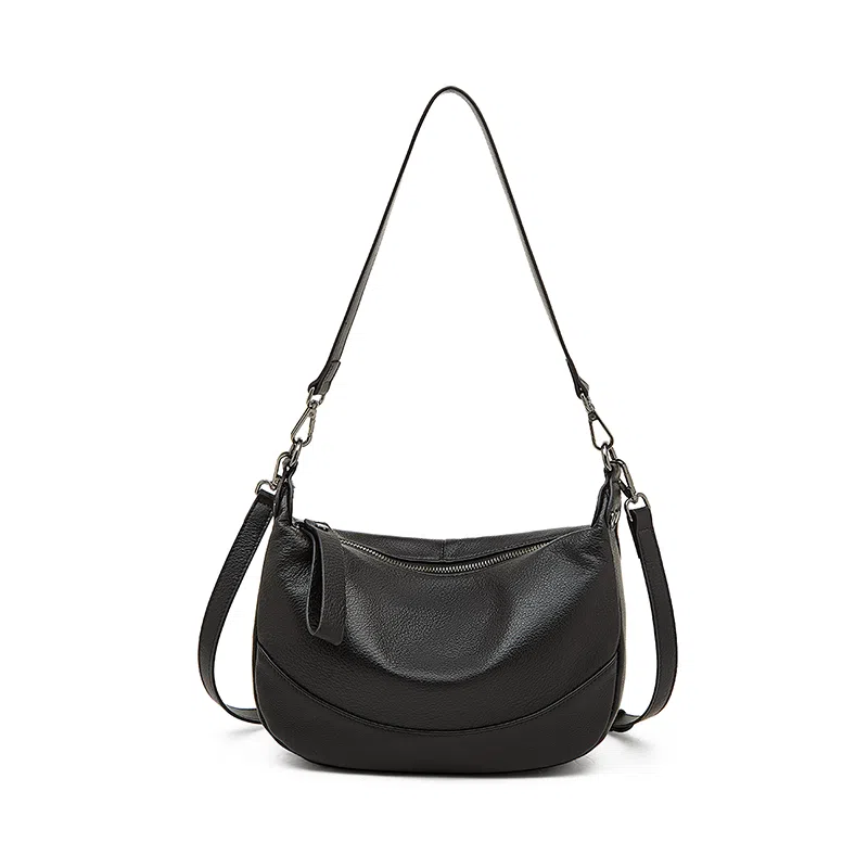 老人头 简约百搭通勤时尚 头层牛皮 单肩包 女款 黑色/白色/绿色/肉粉色