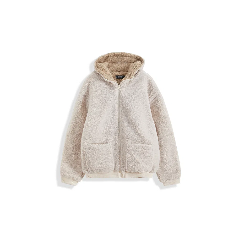 我是大卫 纯色短款羊羔绒拼色加厚保暖韩版休闲棉服 男女同款