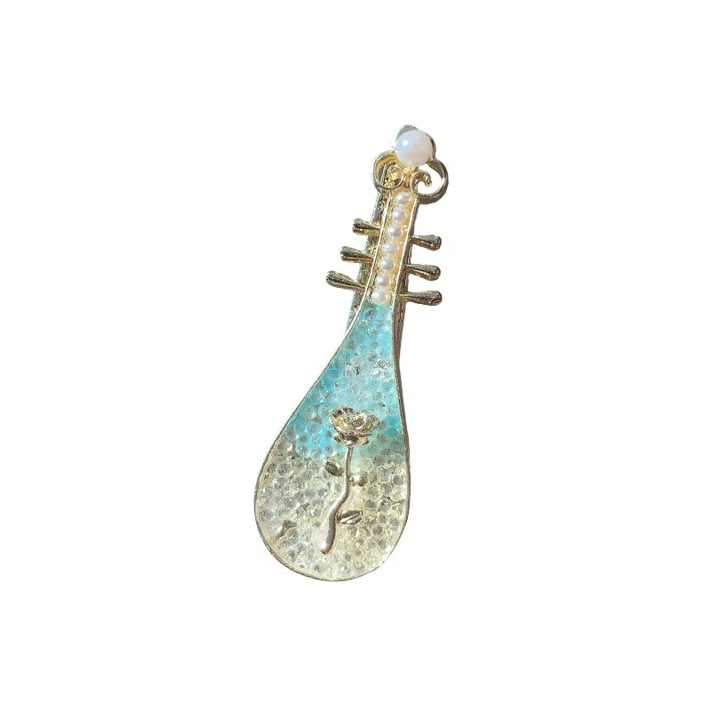 蒙妮 复古玫瑰花琵琶一字夹 合金 发夹 男女同款情侣款