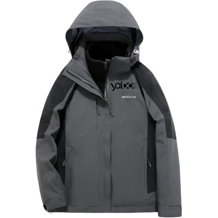 雅鹿优选  保暖连帽拉链长袖  防水防风透气耐磨冲锋衣 男款