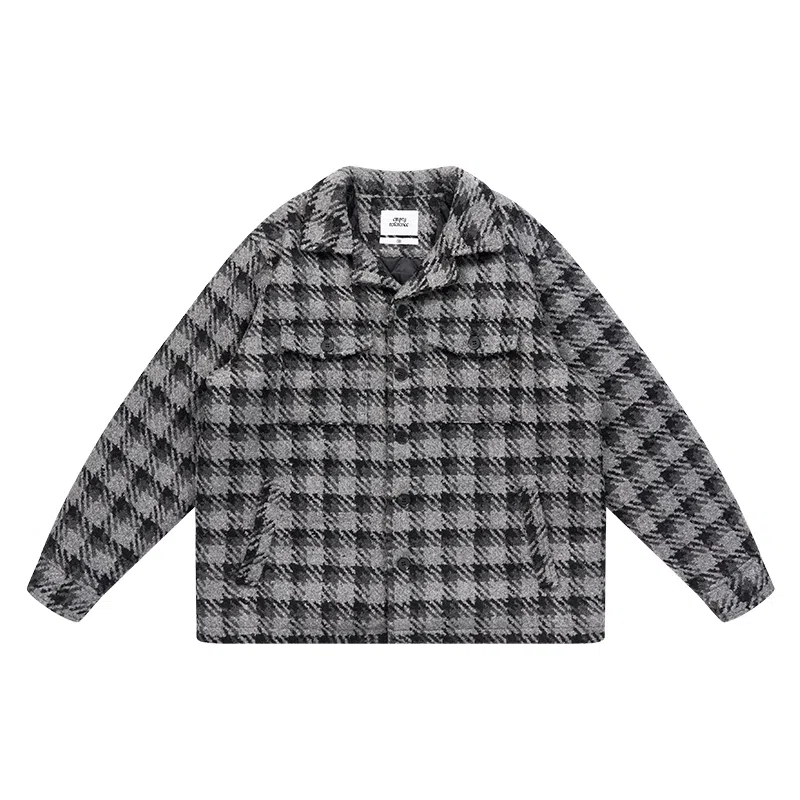 EMPTY REFERENCE Houndstooth Jacket Grey