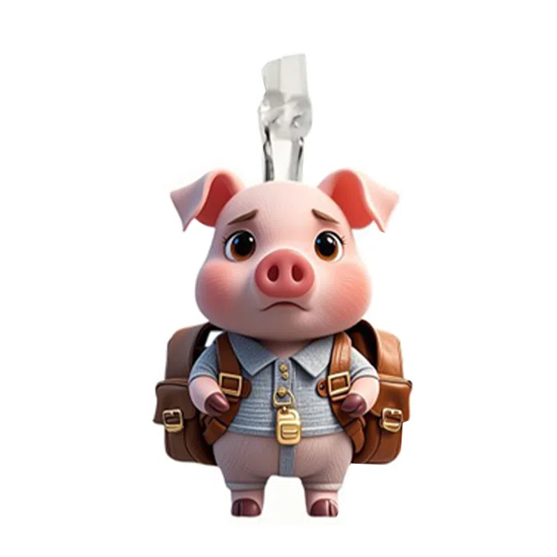 千桐 萌萌小猪 创意手机防尘塞 小书包可爱时尚潮流装饰 亚克力 挂件 男女同款情侣款