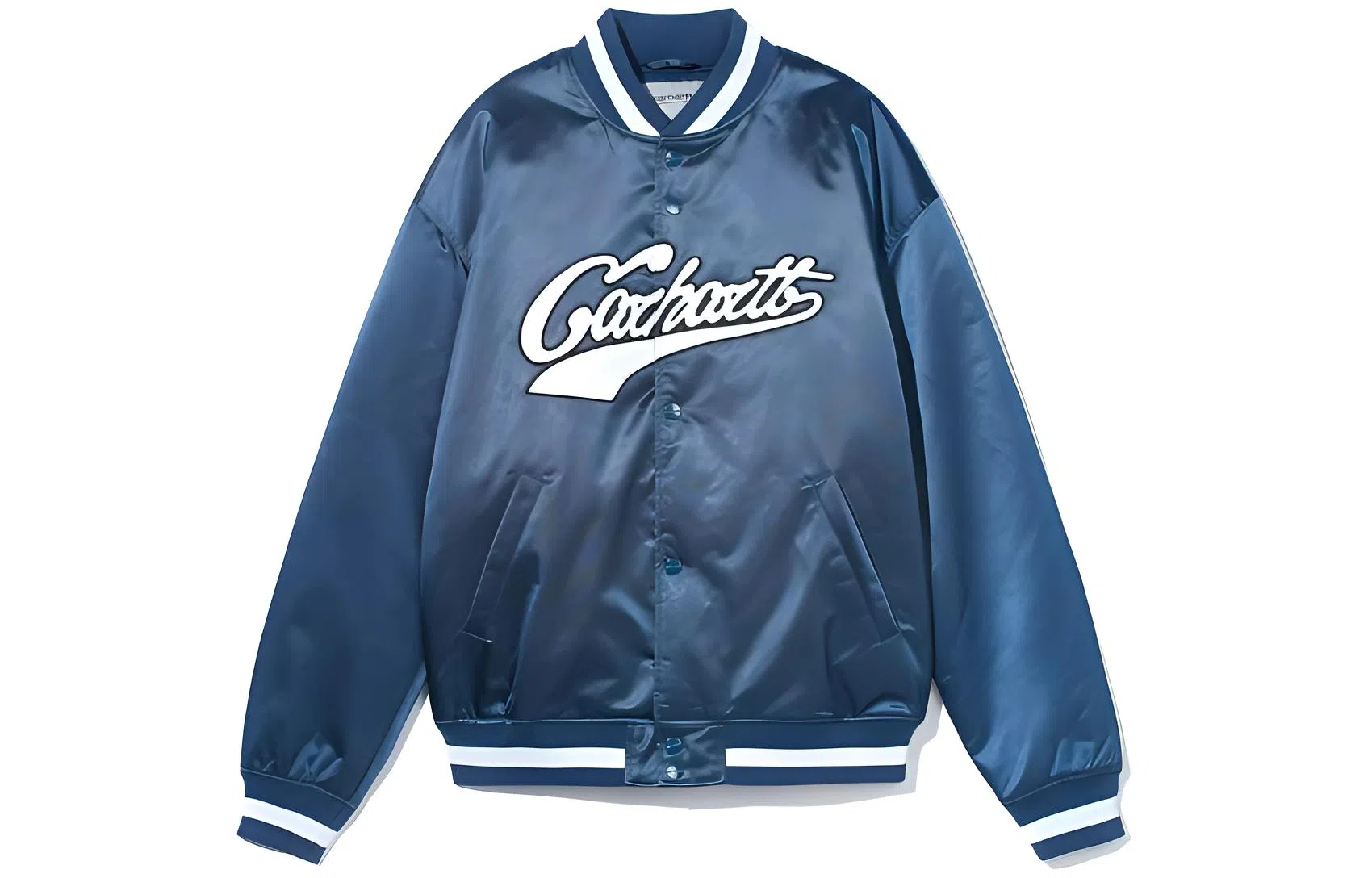 Carhartt WIP Logo Print Baseball Jacket Blue
