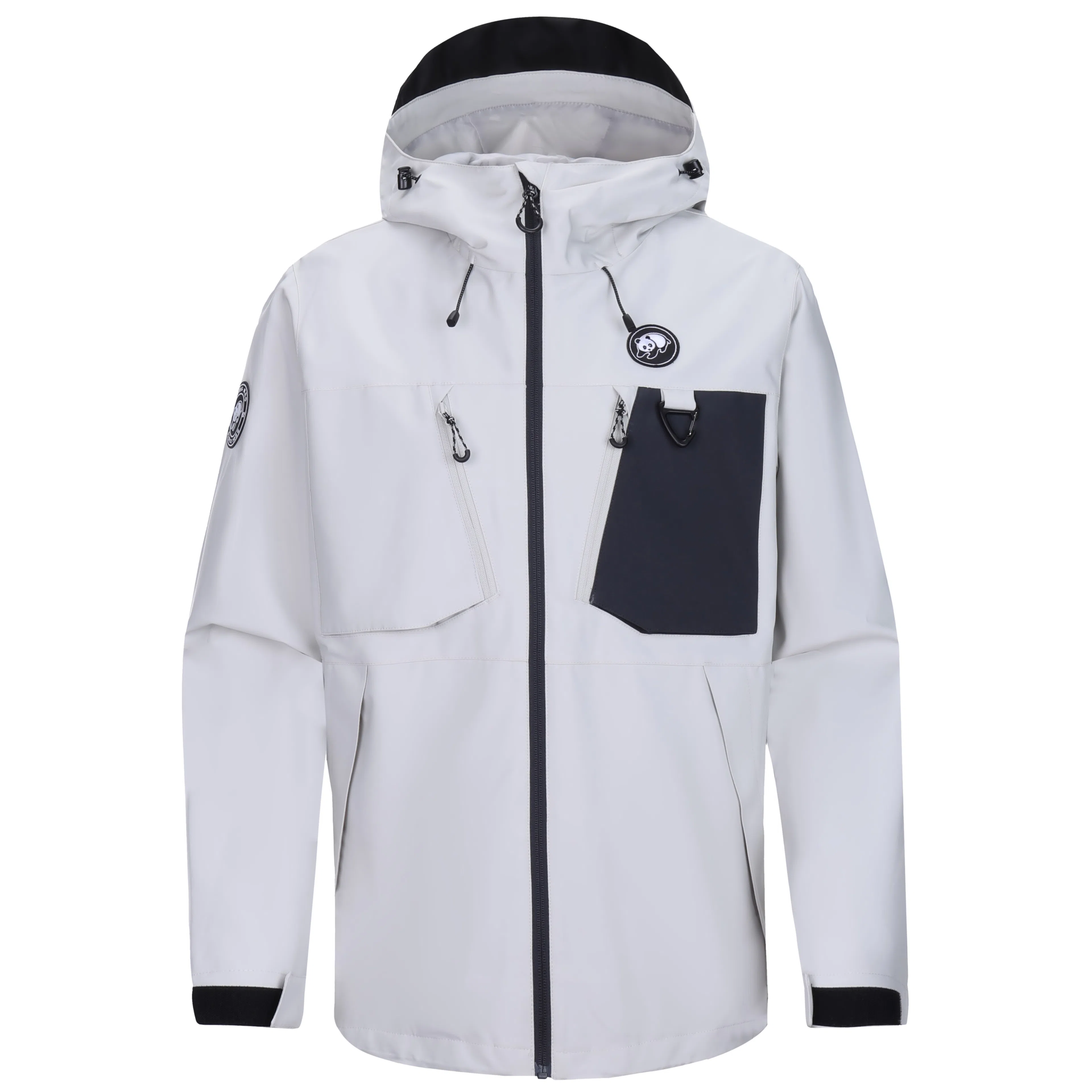 熊猫  户外山系撞色连帽单层  防水防风透气冲锋衣 男女同款