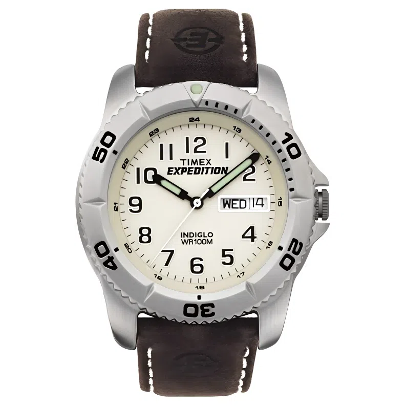 TIMEX Quartz Leather Strap 40mm White Dial