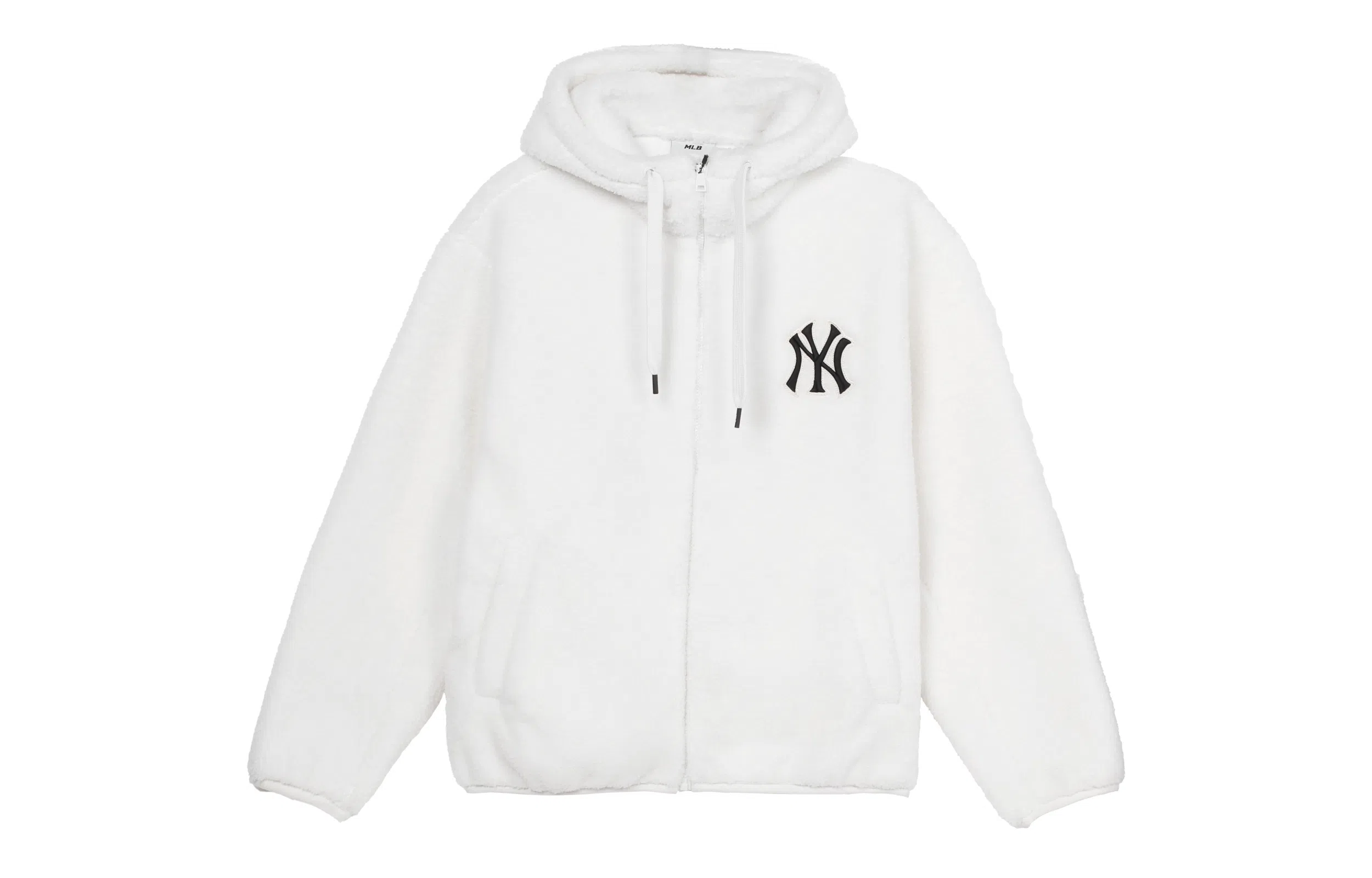 MLB New York Yankees Logo Embroidered Fleece Hoodie Ivory