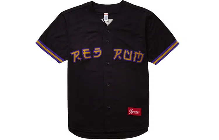 Supreme SS19 Red Rum Baseball Jersey Black