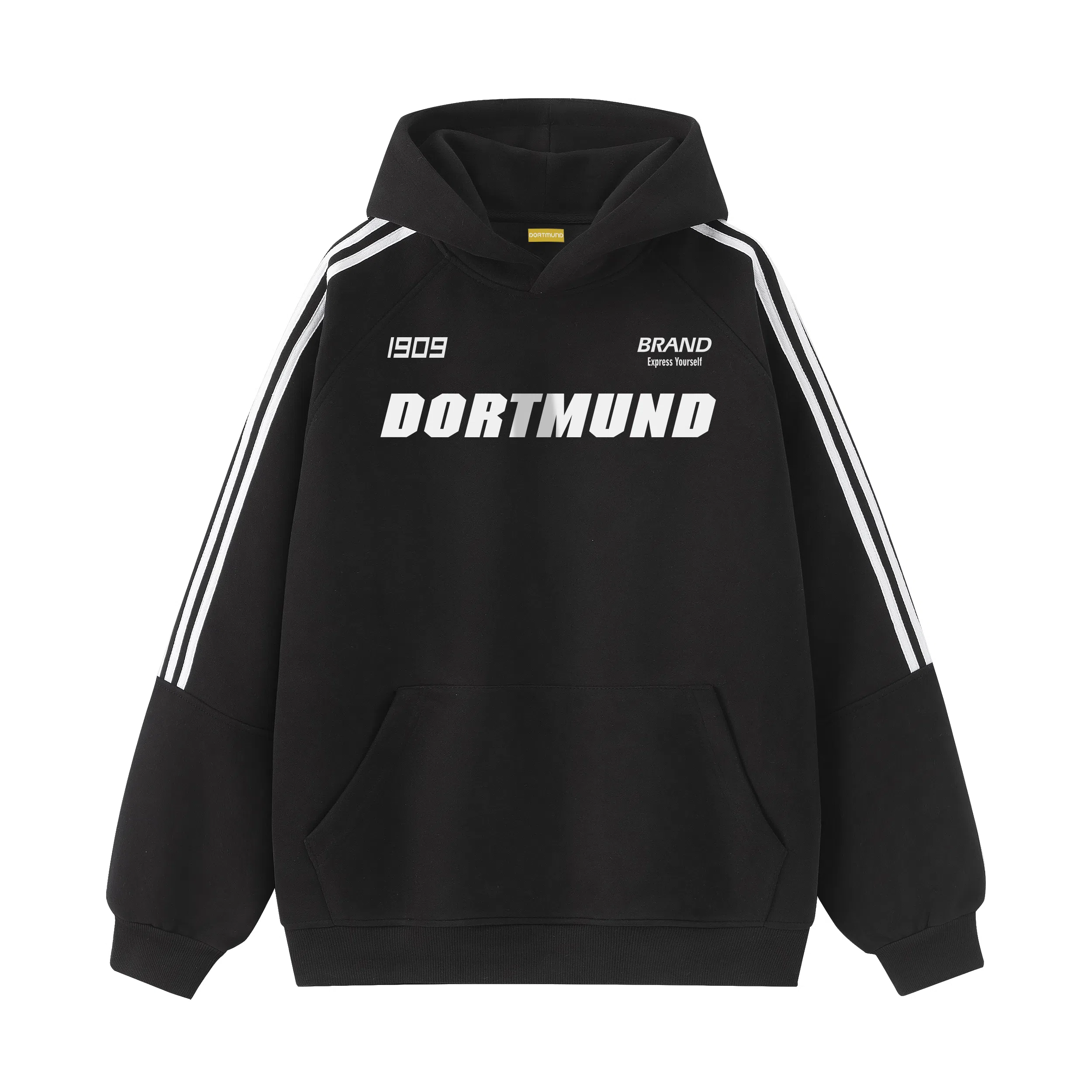 普鲁士多特蒙德 美式纯色字母印花宽松休闲日常通勤经典简约百搭连帽卫衣 男女同款