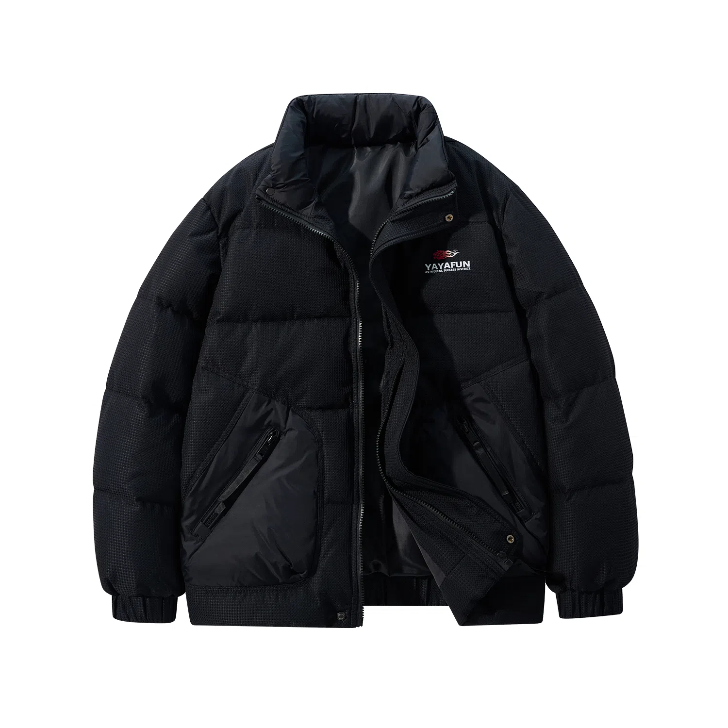 鸭鸭 基础款立领加厚保暖防寒鸭绒休闲宽松无帽无性别面包服暗黑外套羽绒服 男女同款