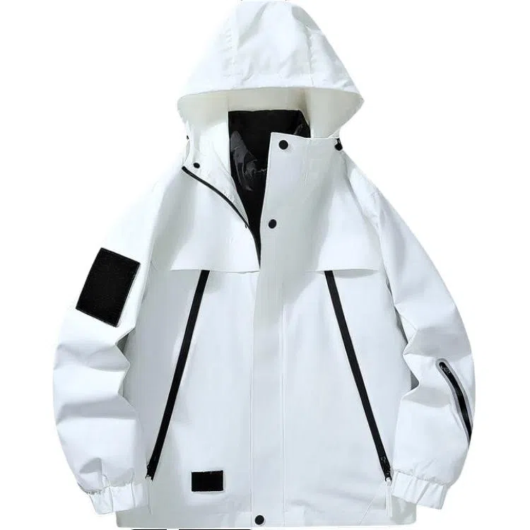 雅鹿优选  纯色连帽拉链  防水防风透气耐磨保暖冲锋衣 男款