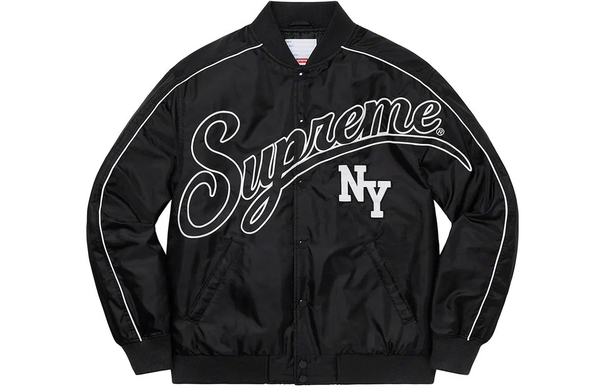 Supreme FW20 Week 1 Contrast Script Varsity Jacket