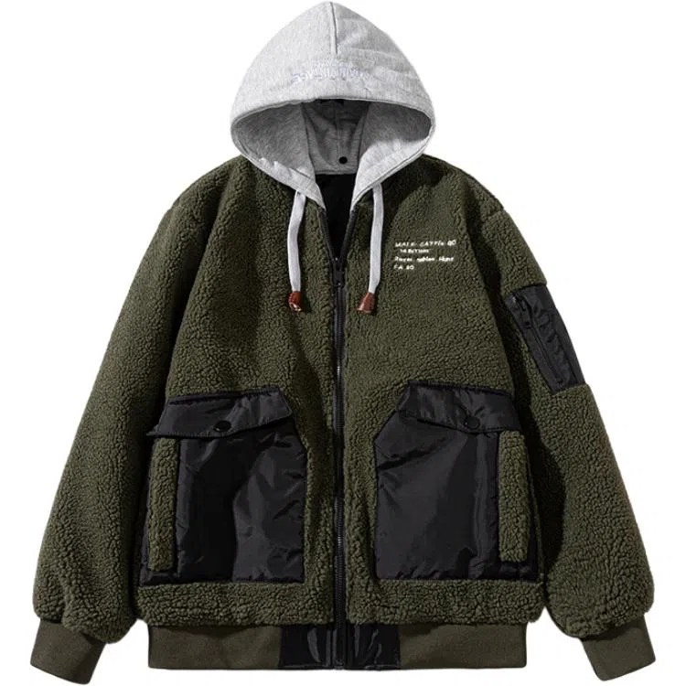 玉儿恋 加厚连帽工装棉服 男款