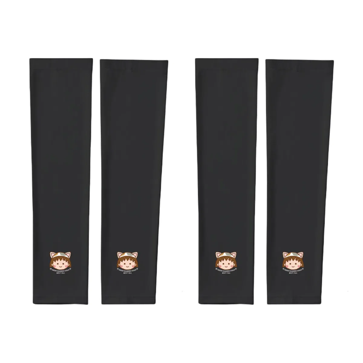 冠辉 夏季儿童青少年冰丝户外透气防紫外线袖套高端樱桃小丸子轻薄透气舒适防紫外线防冰袖可爱卡通 锦纶 防晒袖 男女同款情侣款